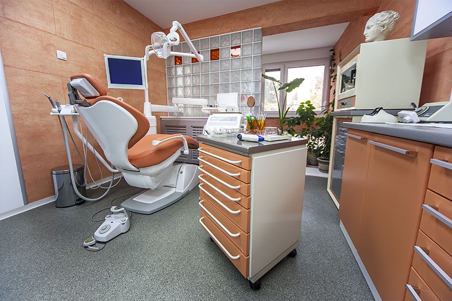 Dental Office Insurance - View of a Dental Office Chair Looking Out the Window of the Dental Practice